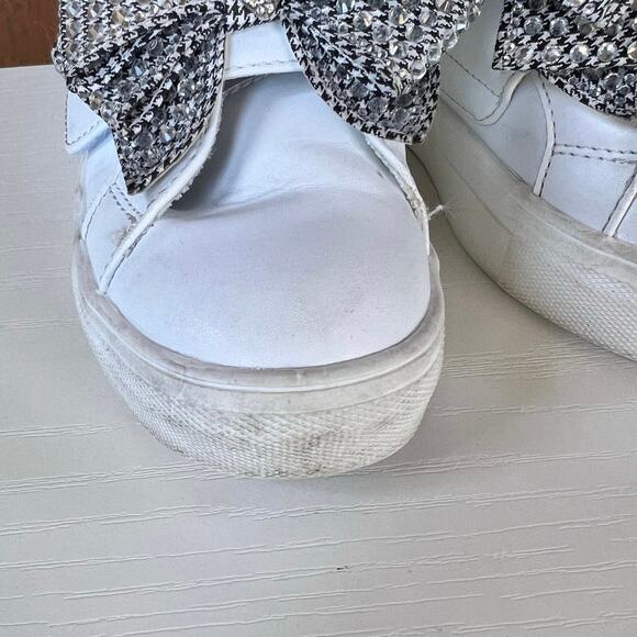 Kurt Geiger Mini Laney Bow Crystal Girls Shoes Velcro Slip On, Size 1 M - Picture 6 of 10